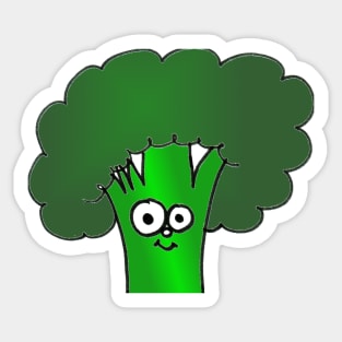 Happy Broccoli Doodle Sticker